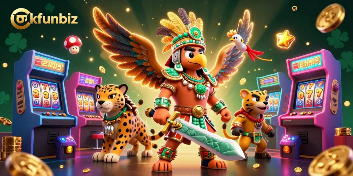 Engage with exciting spins at okfunbiz featuring vibrant casino elements and dynamic characters.