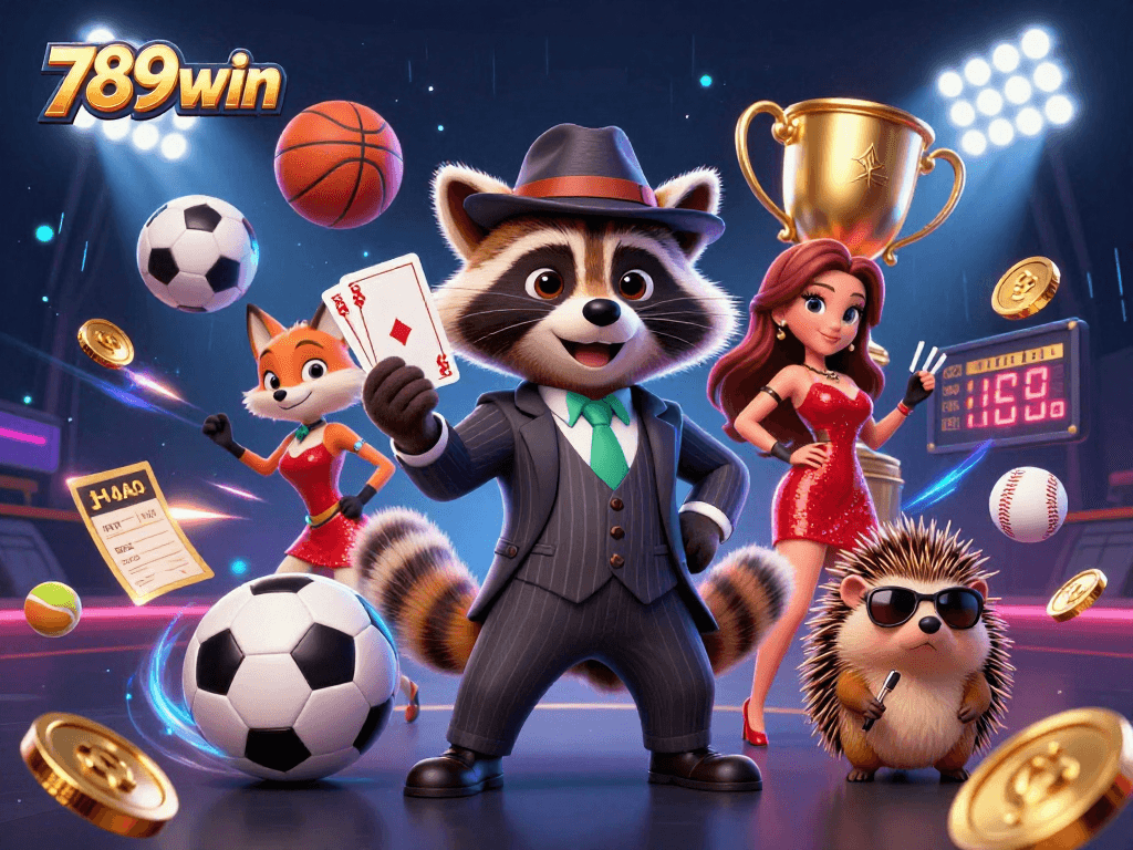 Experience thrilling moments in 789win with dynamic sports betting elements and vibrant characters.