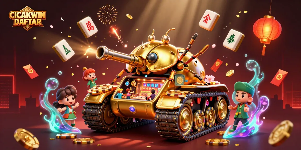 Experience the excitement of CICAKWIN DAFTAR at this vibrant miniature casino illustration.