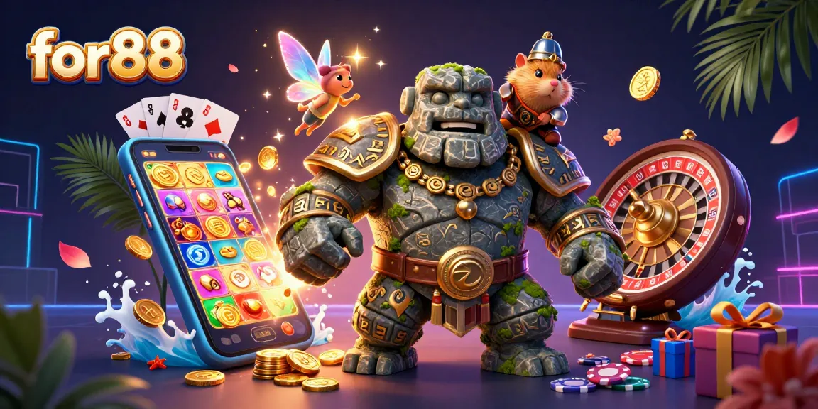 Experience exciting gameplay with for88 as a magical golem, fairy, and hamster knight explore dynamic slots and casino games.