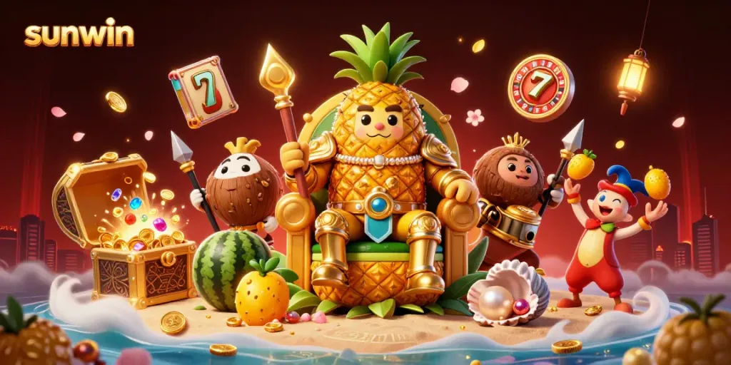 Experience thrilling wins at sunwin with a vibrant beach casino scene showcasing dynamic gaming elements.