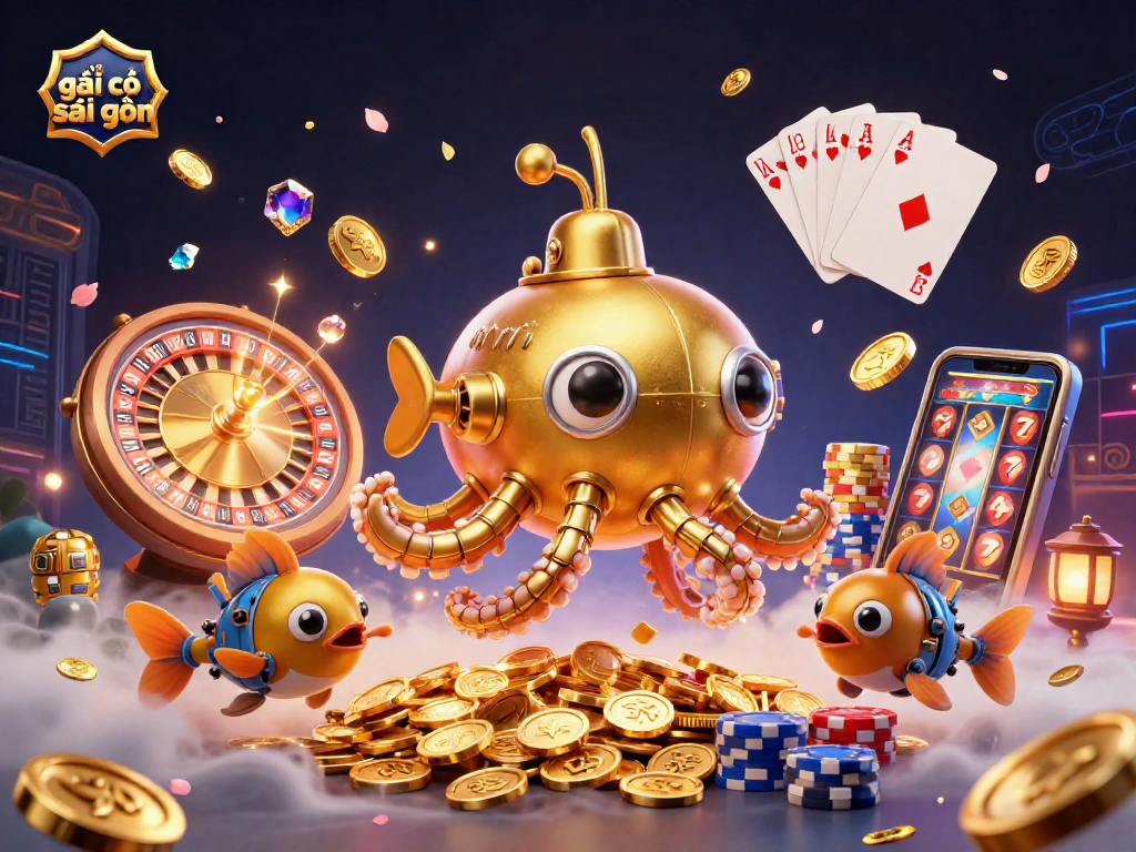 Engage with the vibrant scene of gái gọi sài gòn casino elements surrounded by golden coins and dynamic game features.