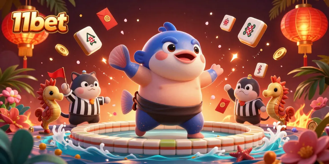 Experience the thrill of 11bet with dynamic characters in a vibrant underwater casino scene.