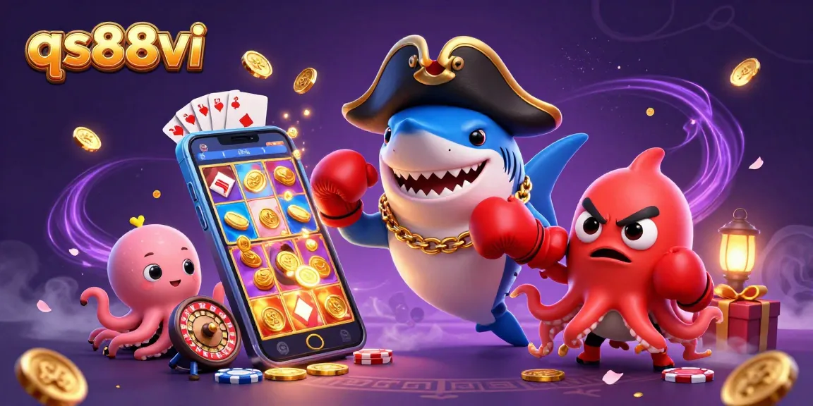 Experience thrilling slots with qs88vi, featuring dynamic characters and vibrant casino elements.