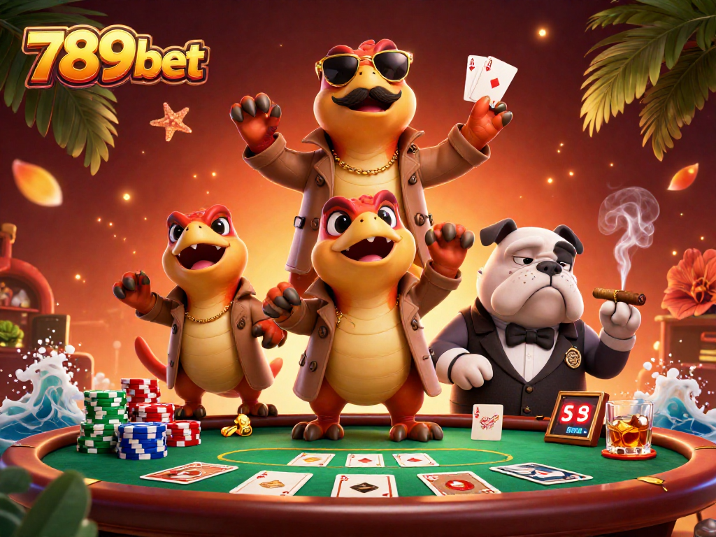 Watch raptors hilariously try to enter a 789bet VIP casino lounge amidst poker chaos.