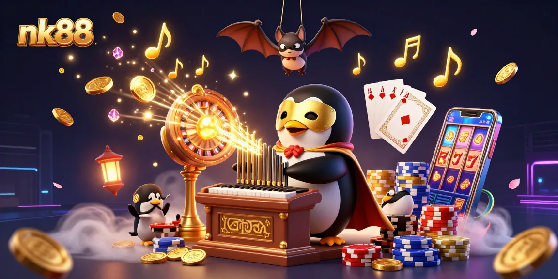 Experience the thrilling world of nk88 casino, where golden coins rain as players spin the slots.
