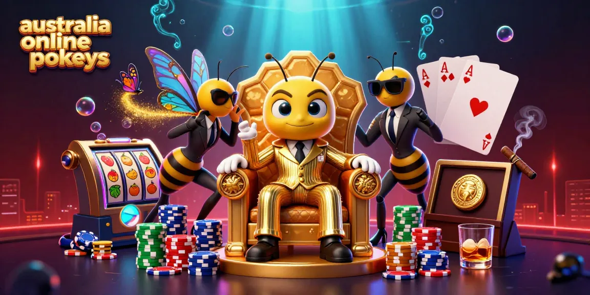 Engage with australia online pokies action in a vibrant 3D cartoon casino scene highlighting dynamic slot reels and colorful poker elements.