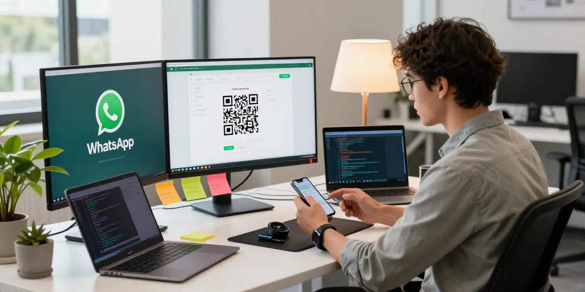 Engaging with WhatsApp網頁版 in a modern tech workspace