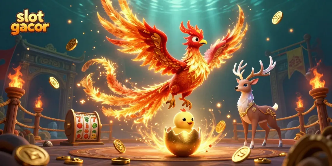 Experience engaging slot gacor gameplay with vivid phoenix characters and dynamic casino elements.