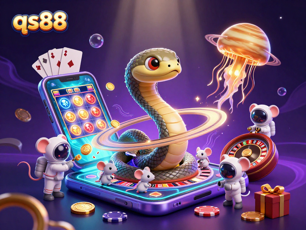 Experience thrilling bets at qs88 with a cosmic twist of fun and excitement in this vibrant casino scene