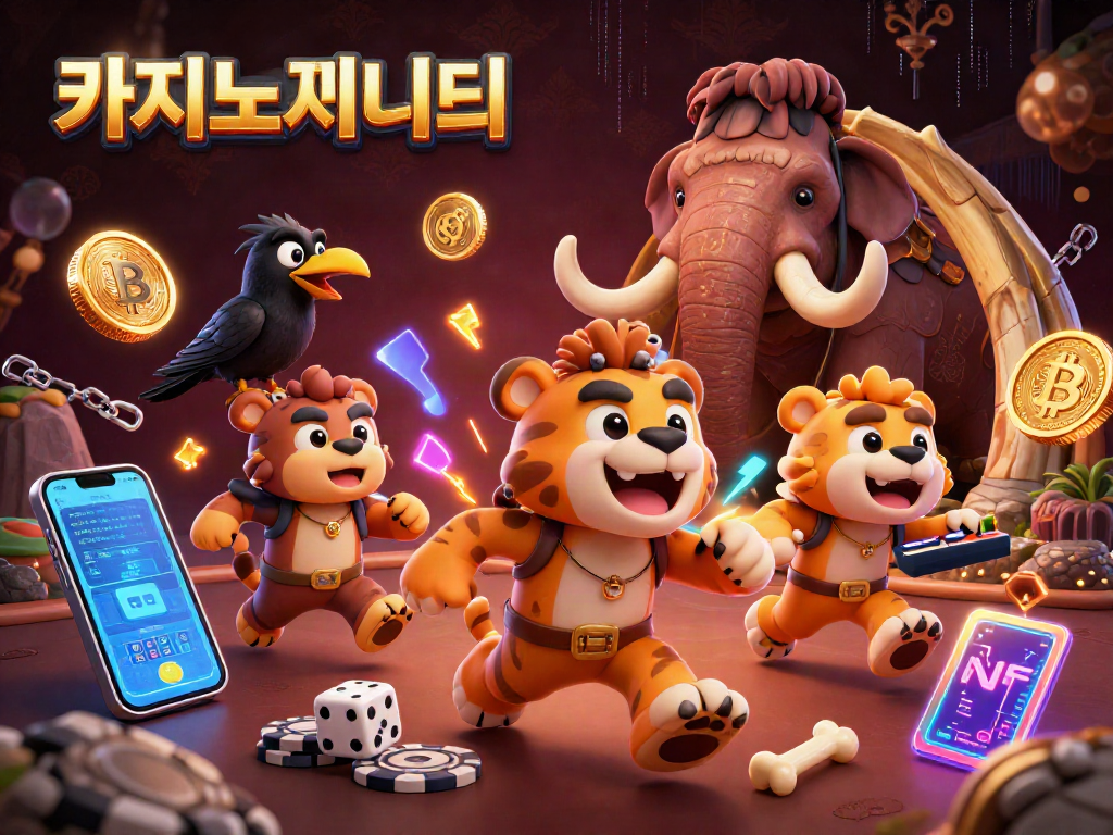 카지노사이트에서 고대 카지노의 재미 있는 순간을 즐기는 캐릭터들을 보여줍니다.