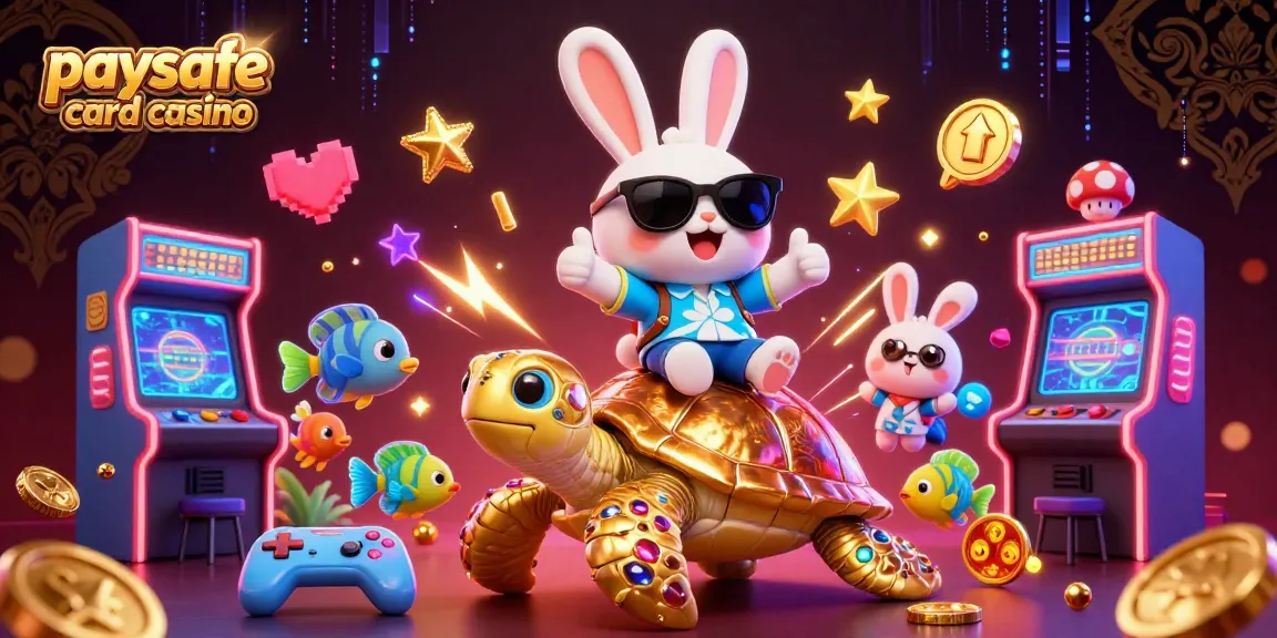 Szene eines Paysafe Card Casinos mit animierten Charakteren, die die Spielatmosphäre mit bunten Elementen genießen.