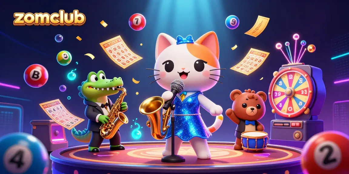 Experience the exciting world of zomclub with vibrant characters and thrilling casino elements.