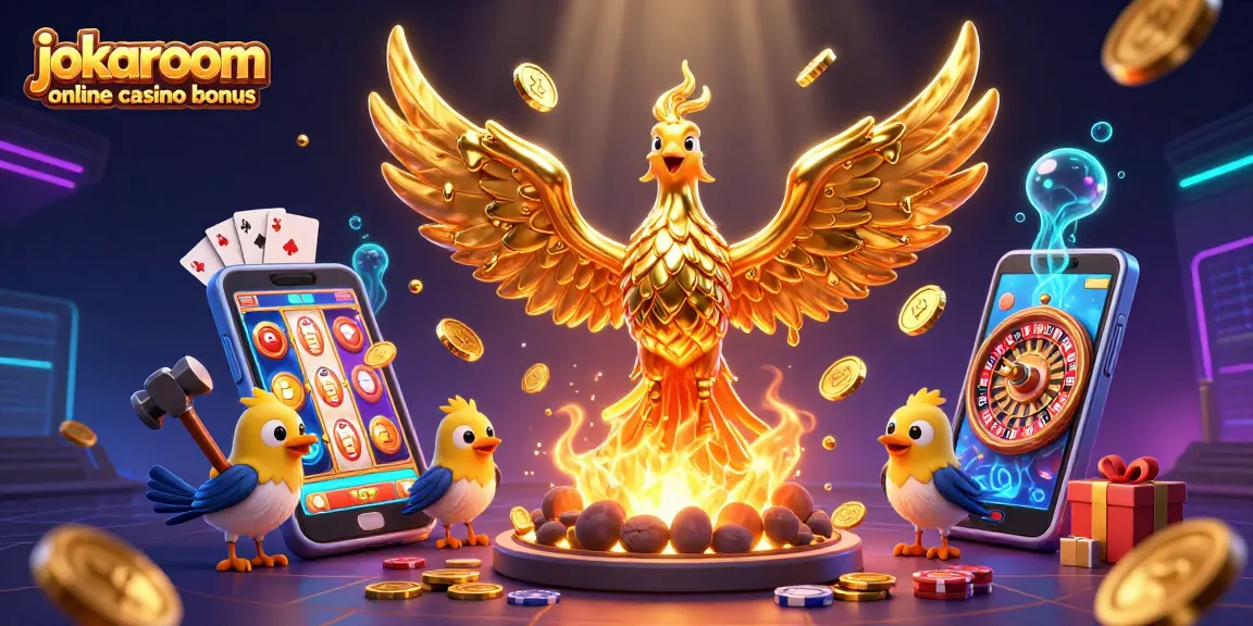 Experience the thrill with jokaroom online casino bonus featuring a molten golden phoenix and dynamic gaming elements.